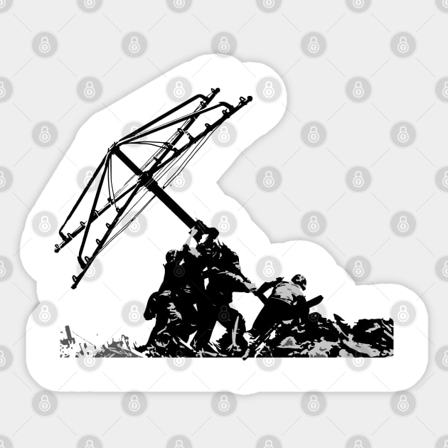 Raising the Hills Hoist Sticker by PopGraphics